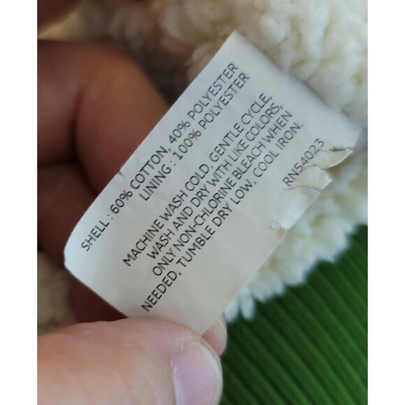 Old Navy Large Fleece Lined Zippered Vest Pockets Green Elastic Bottom Hem COMFY - Picture 10 of 11